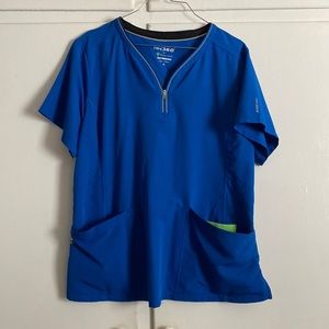 Blue Healing hands scrubs with matching pants XL